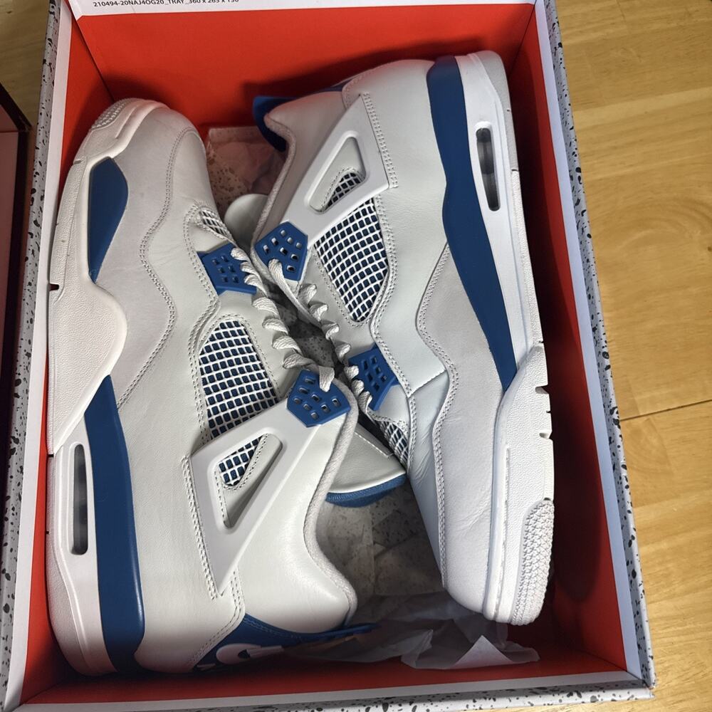Nike Air Jordan 4 Retro Shoe Military Industrial Blue FV5029-141 Men's Size 14 - Picture 8 of 10